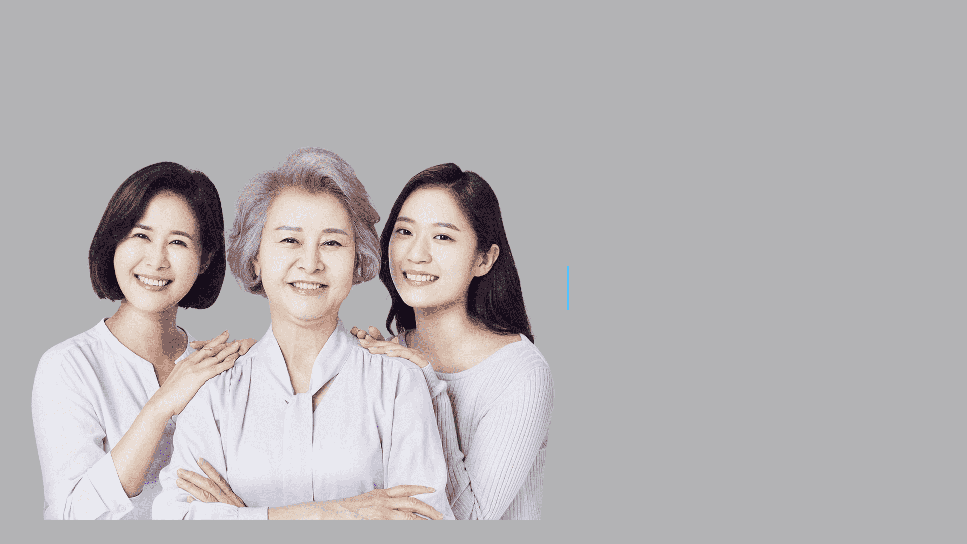 Three generations of women smiling