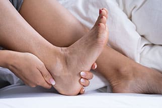 Holding a painful heel