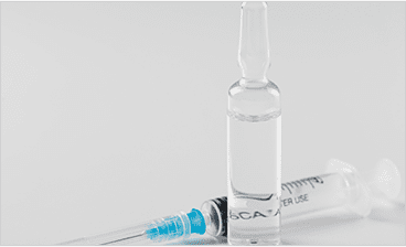 Injection syringe and vial