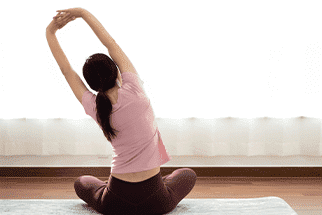 Woman stretching
